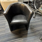Used leather armchair in black