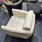 Leather Cream single sofa chair by BOSS