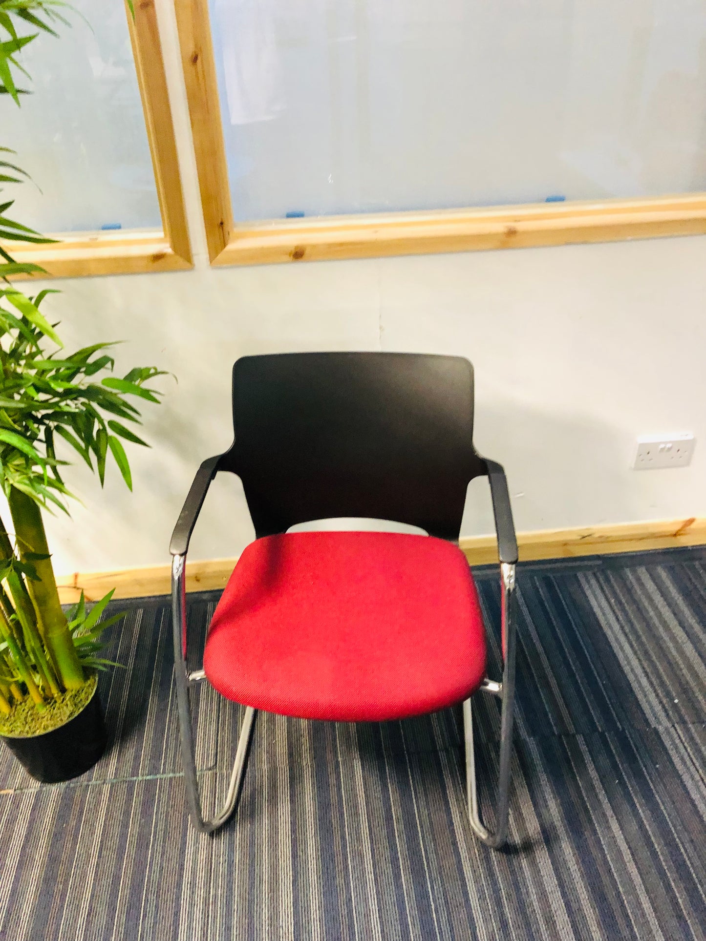 Red Cantilever Office chair for meeting rooms and training centres