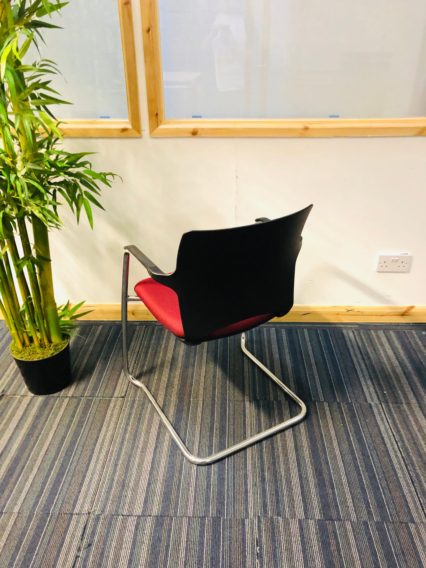 Red Cantilever Office chair for meeting rooms and training centres