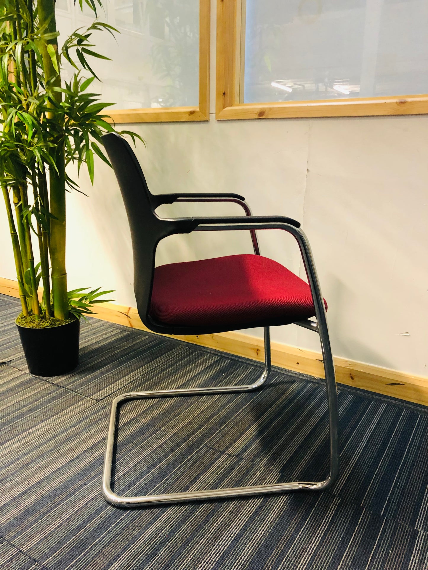 Red Cantilever Office chair for meeting rooms and training centres