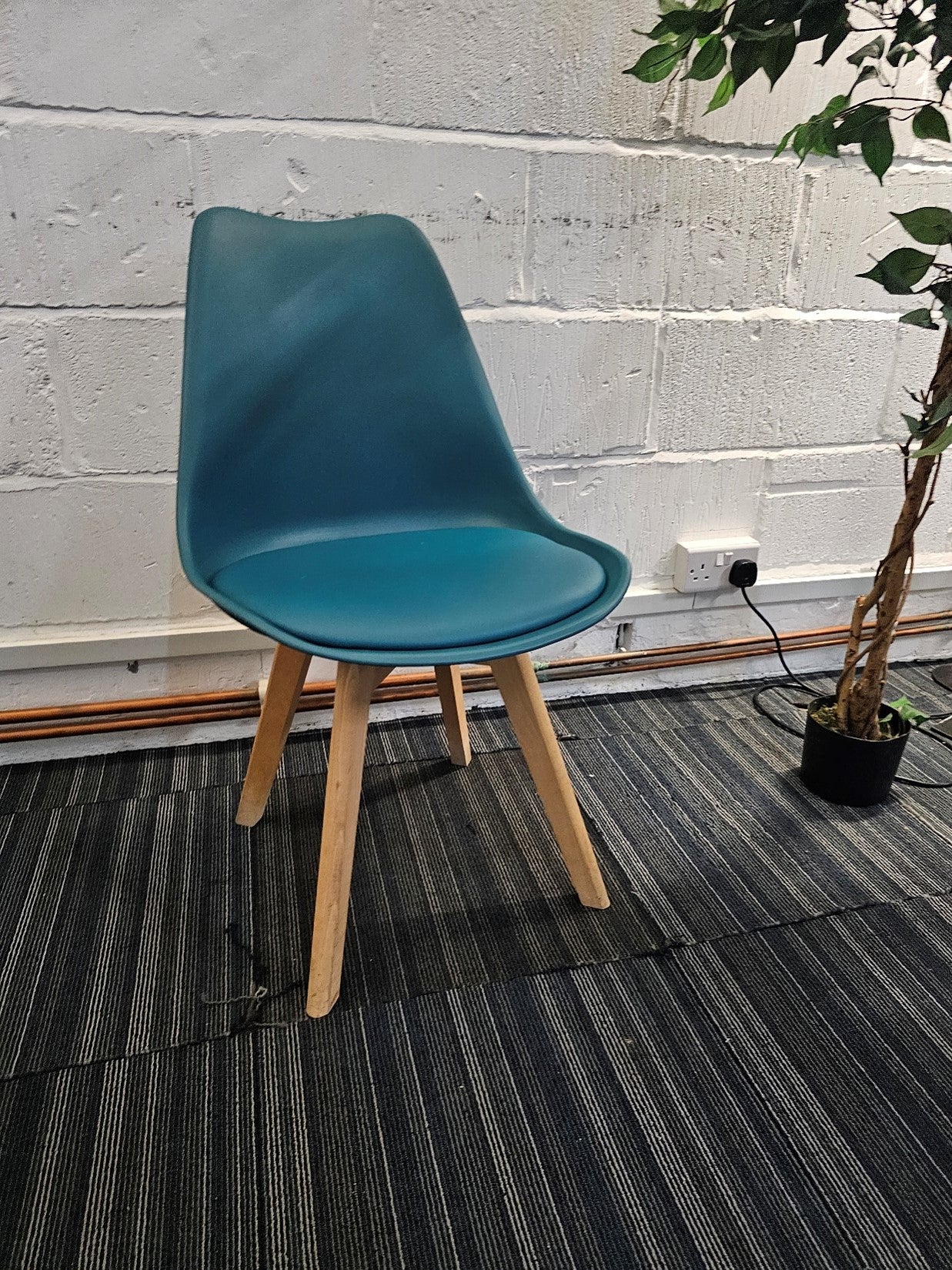 Moulded Coloured Dining Chair by Mmilo Eiffel Style with Plastic Padded Seat