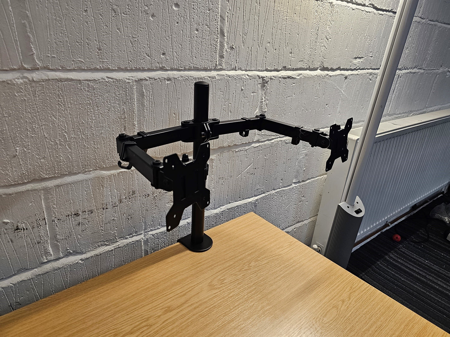 Black Double Monitor Arm clamp