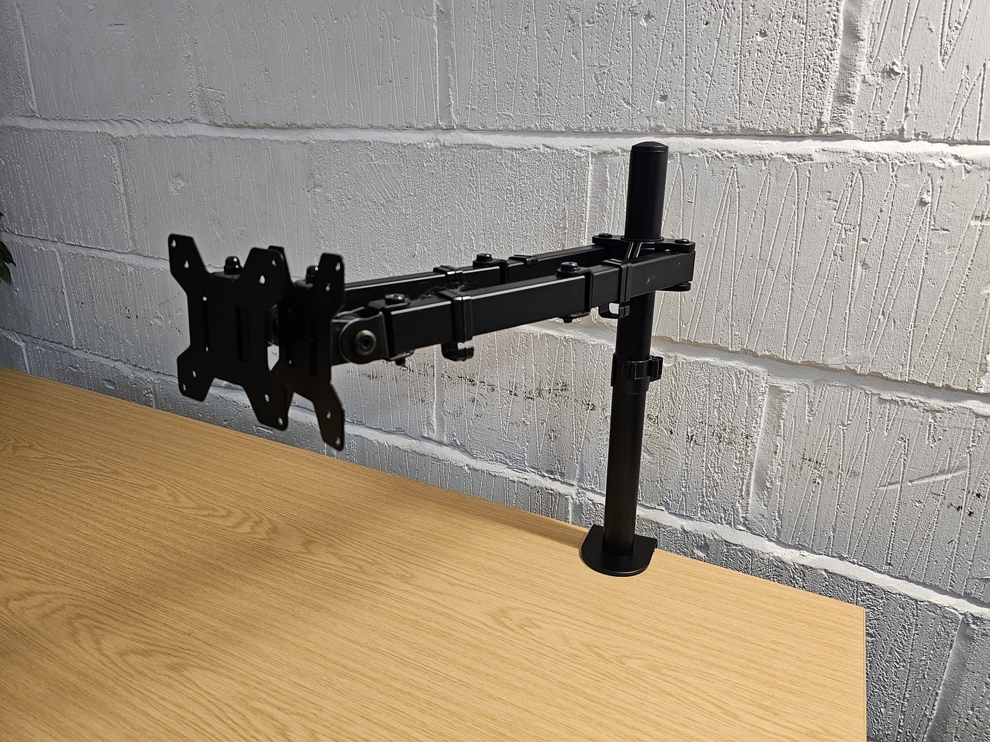 Black Double Monitor Arm clamp