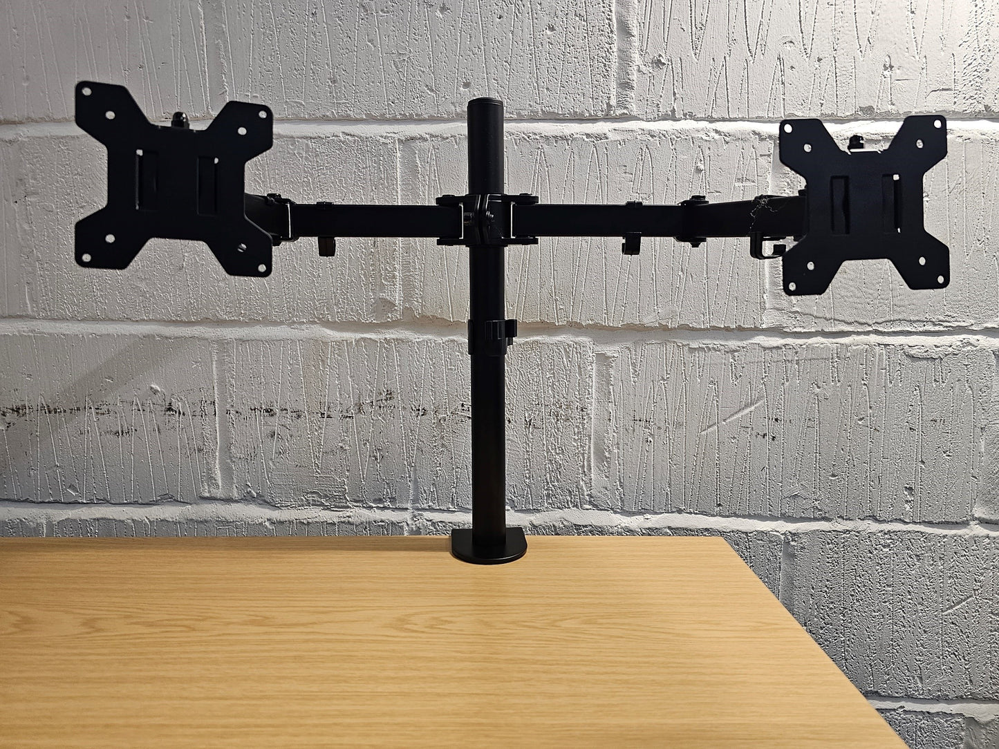 Black Double Monitor Arm clamp