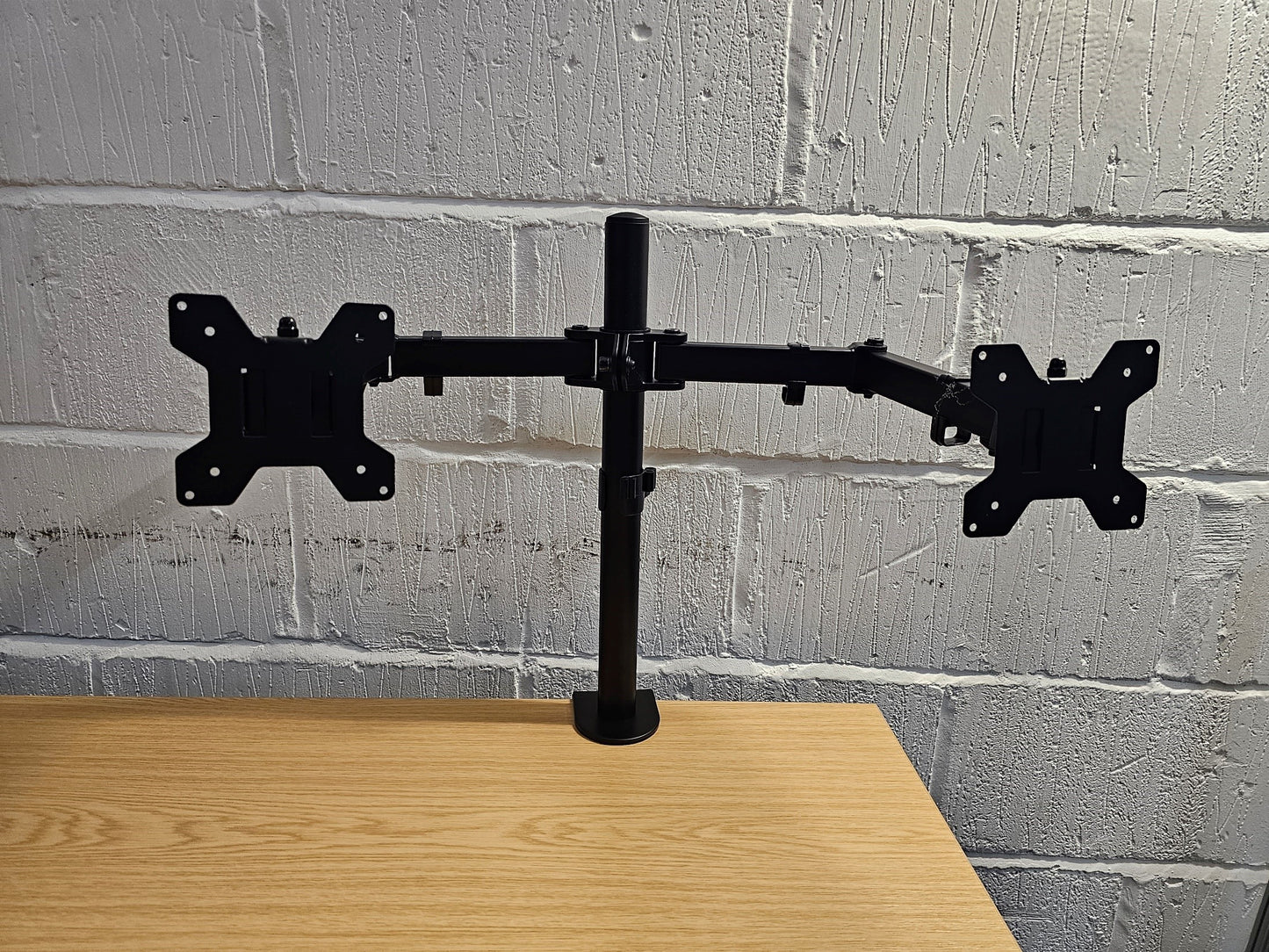 Black Double Monitor Arm clamp