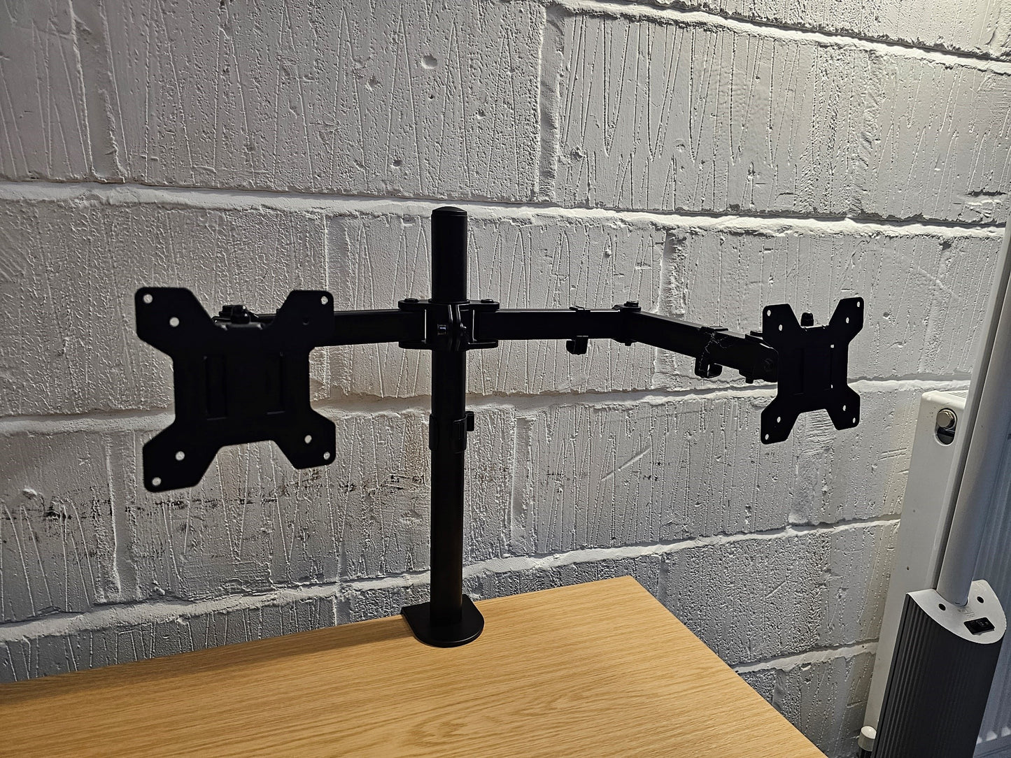 Black Double Monitor Arm clamp