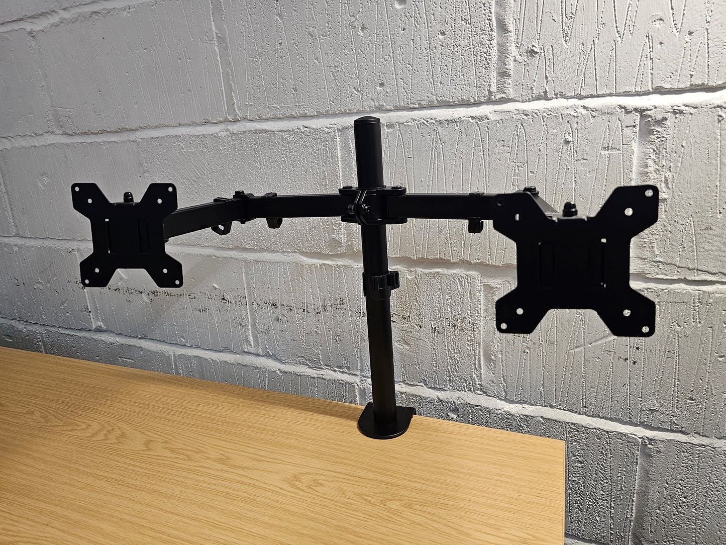 Black Double Monitor Arm clamp