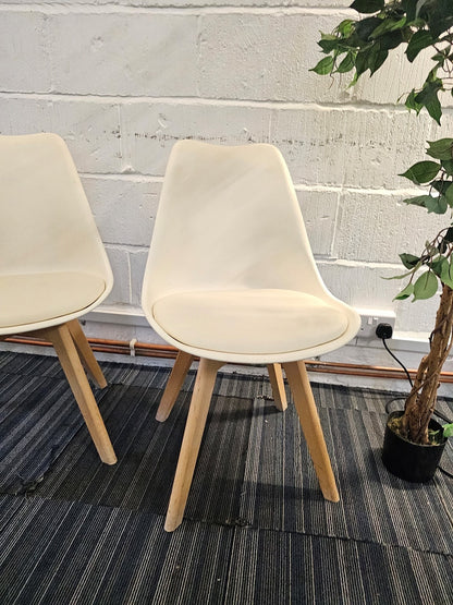 Eiffel Style Plastic Dining Chairs in White by Mmilo