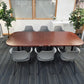 Large 10 seater boardroom table with grey chairs