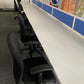 White 10-seater office bench desk