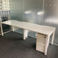 White 2 seater Pod desk in white 220cm x 80cm
