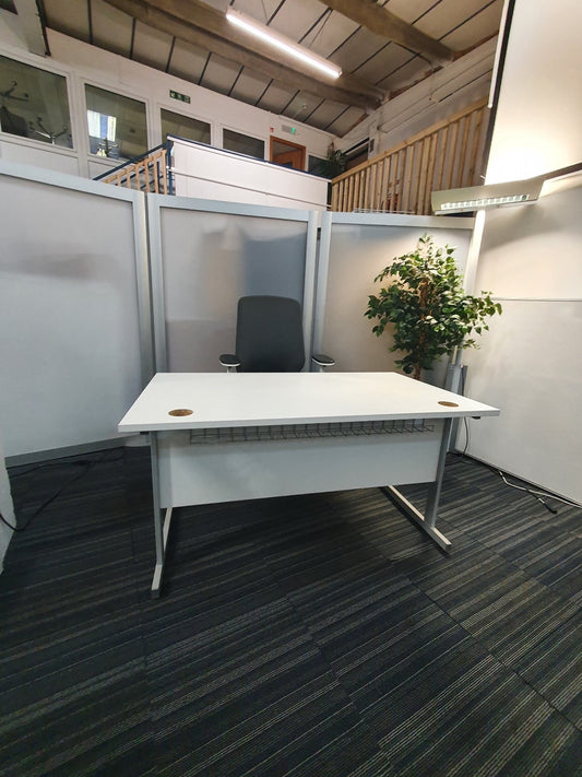 White Office Desk in large hall