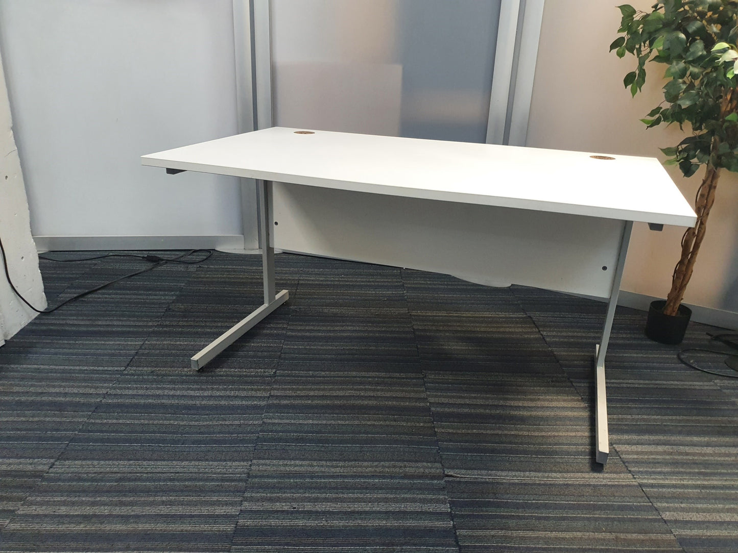 White Student Workstation with modesty panel