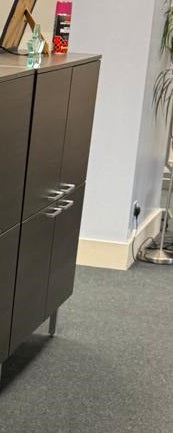 Pre-owned Brown 2 storey office cabinet 4 door 100cm w x 44cm d x 120cm h