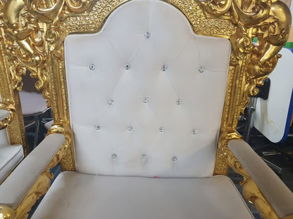 X1 Royal Luxury gold colour throne chair for weddings and banqueting events