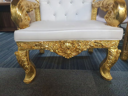 X1 Royal Luxury gold colour throne chair for weddings and banqueting events