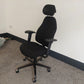 Desk chair in black with headrest