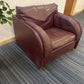 leather single armchair sofa on carpet side profile