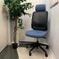 Blue Armless Mesh back office swivel chair