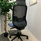 Blue Armless Mesh back office swivel chair