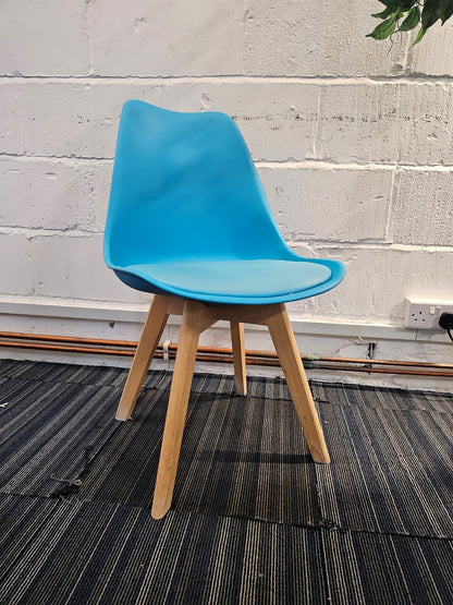 Moulded Coloured Dining Chair by Mmilo Eiffel Style with Plastic Padded Seat