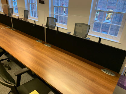 Pre-Owned 8 Pod Office bench desk Walnut 160cm x 80cm