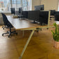 Pre-Owned Wood Top Finish Desk/s 6 Pods 120cm x 80cm each desk with Black Dividers