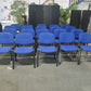 Blue office stacking black frame reception four leg meeting classroom conference chairs