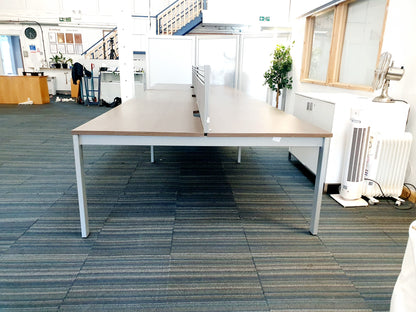 Used Extra large 6 Seater Office Bench,  Dark Walnut Wood Finish, 540cm x 160cm