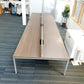 Used Extra large 6 Seater Office Bench,  Dark Walnut Wood Finish, 540cm x 160cm