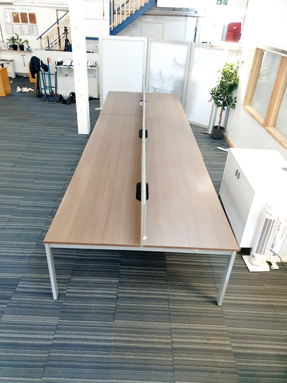 Used Extra large 6 Seater Office Bench,  Dark Walnut Wood Finish, 540cm x 160cm