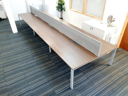 Used Extra large 6 Seater Office Bench,  Dark Walnut Wood Finish, 540cm x 160cm