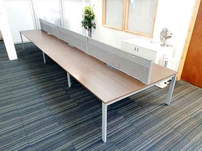 Used Extra large 6 Seater Office Bench,  Dark Walnut Wood Finish, 540cm x 160cm