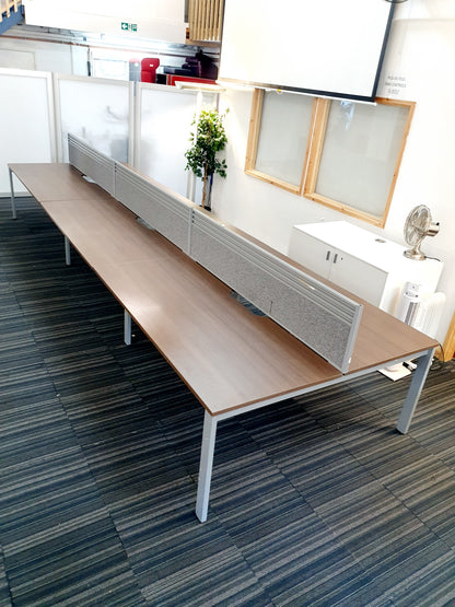 Used Extra large 6 Seater Office Bench,  Dark Walnut Wood Finish, 540cm x 160cm