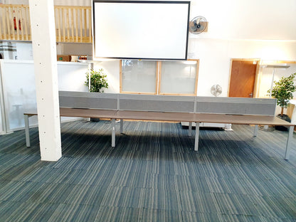 Used Extra large 6 Seater Office Bench,  Dark Walnut Wood Finish, 540cm x 160cm