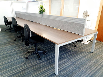 Used Extra large 6 Seater Office Bench,  Dark Walnut Wood Finish, 540cm x 160cm