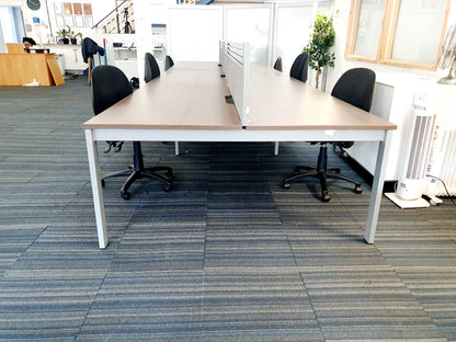 Used Extra large 6 Seater Office Bench,  Dark Walnut Wood Finish, 540cm x 160cm