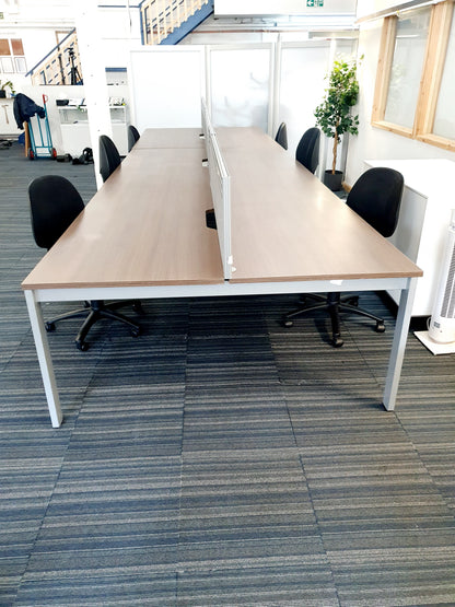 Used Extra large 6 Seater Office Bench,  Dark Walnut Wood Finish, 540cm x 160cm