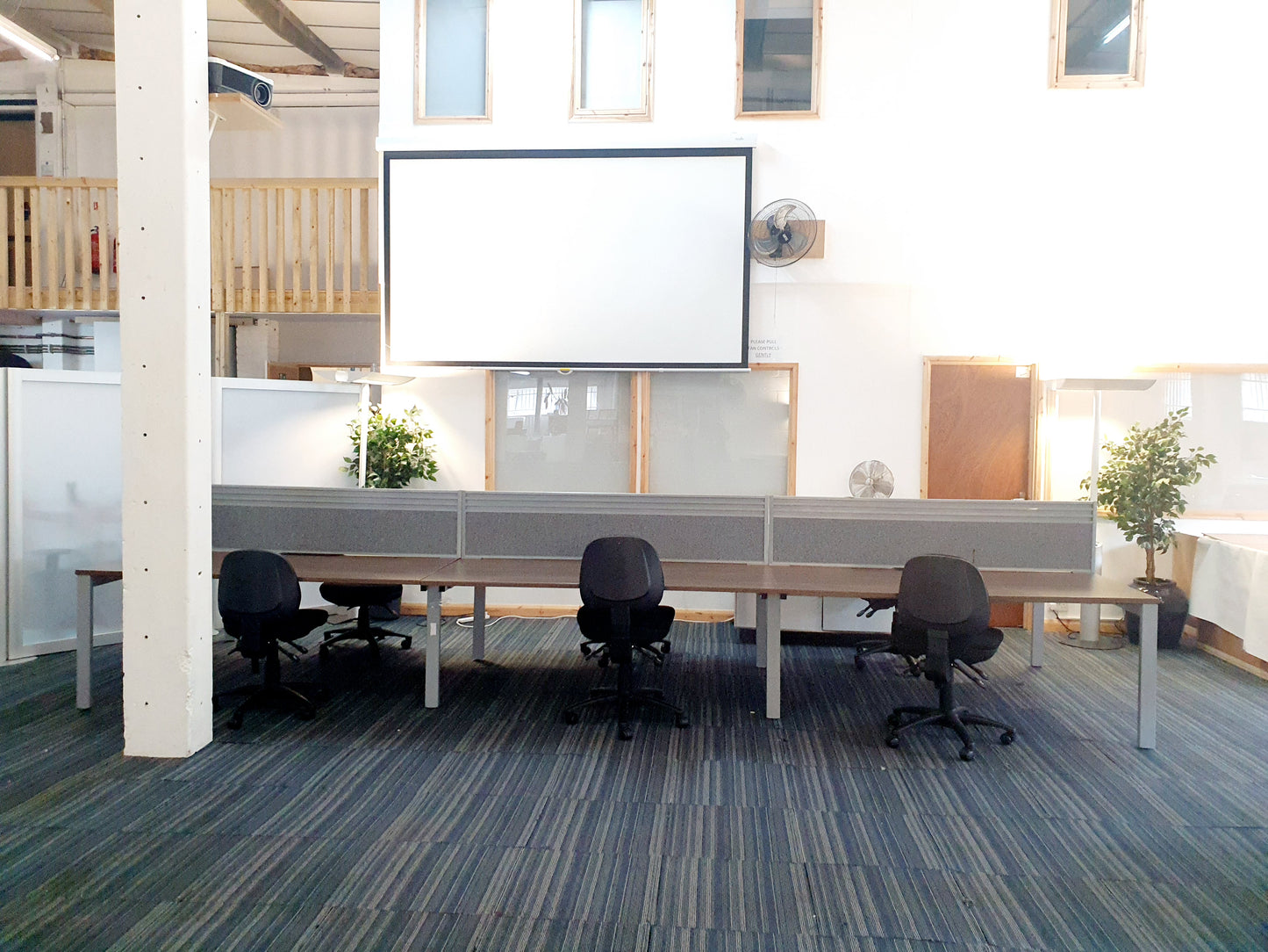 Used Extra large 6 Seater Office Bench,  Dark Walnut Wood Finish, 540cm x 160cm