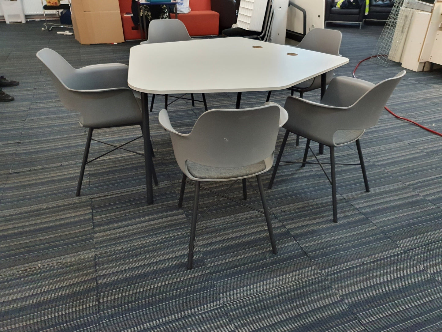 Modern Meeting Table, Folding White Table  130cm W x 140cm D x 73cm H
