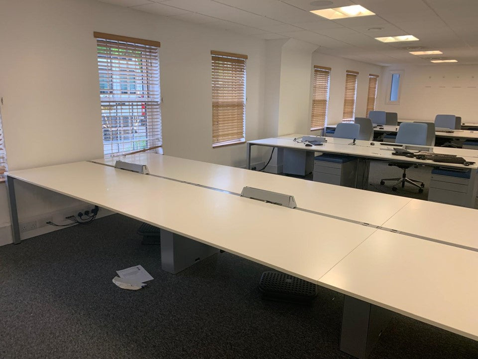 White 1600mm Tabletop Bench Desking Systems