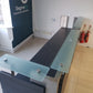 Used Second Hand  Reception Desk Glass Top Modular Rectangular 2 Person desk 350cm w x 88cm d