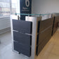 Silver and black modern reception desk