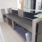 Used Second Hand  Reception Desk Glass Top Modular Rectangular 2 Person desk 350cm w x 88cm d