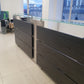 Used Second Hand  Reception Desk Glass Top Modular Rectangular 2 Person desk 350cm w x 88cm d