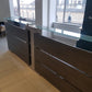 Black reception desk with counter