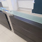 Used Second Hand  Reception Desk Glass Top Modular Rectangular 2 Person desk 350cm w x 88cm d