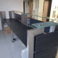 Used Second Hand  Reception Desk Glass Top Modular Rectangular 2 Person desk 350cm w x 88cm d