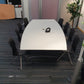 8 seater white boardroom table, 8  meeting chairs